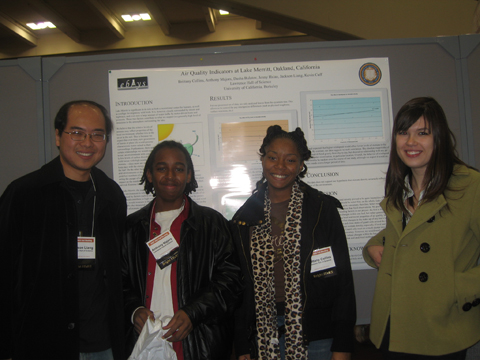 Another group of EBAYS students pose with their project at the American Geophysical Union (AGU) conference, December 2007