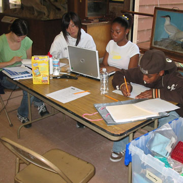 EBAYS students making calculations from their findings, 2007